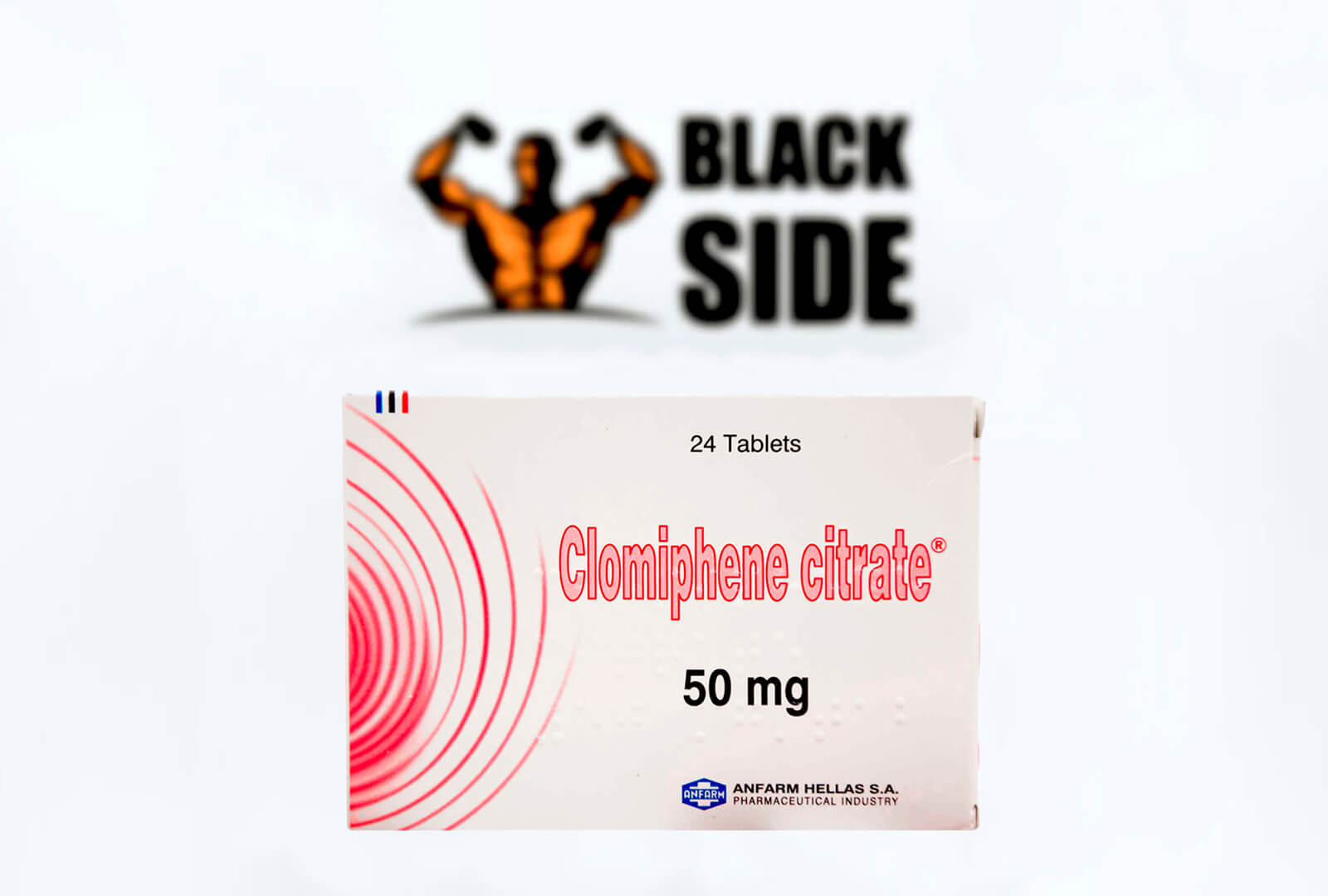 Clomiphene Citrate Anfarm Hellas (аптечный) Греция | 24 таб - 50 мг - Black Side