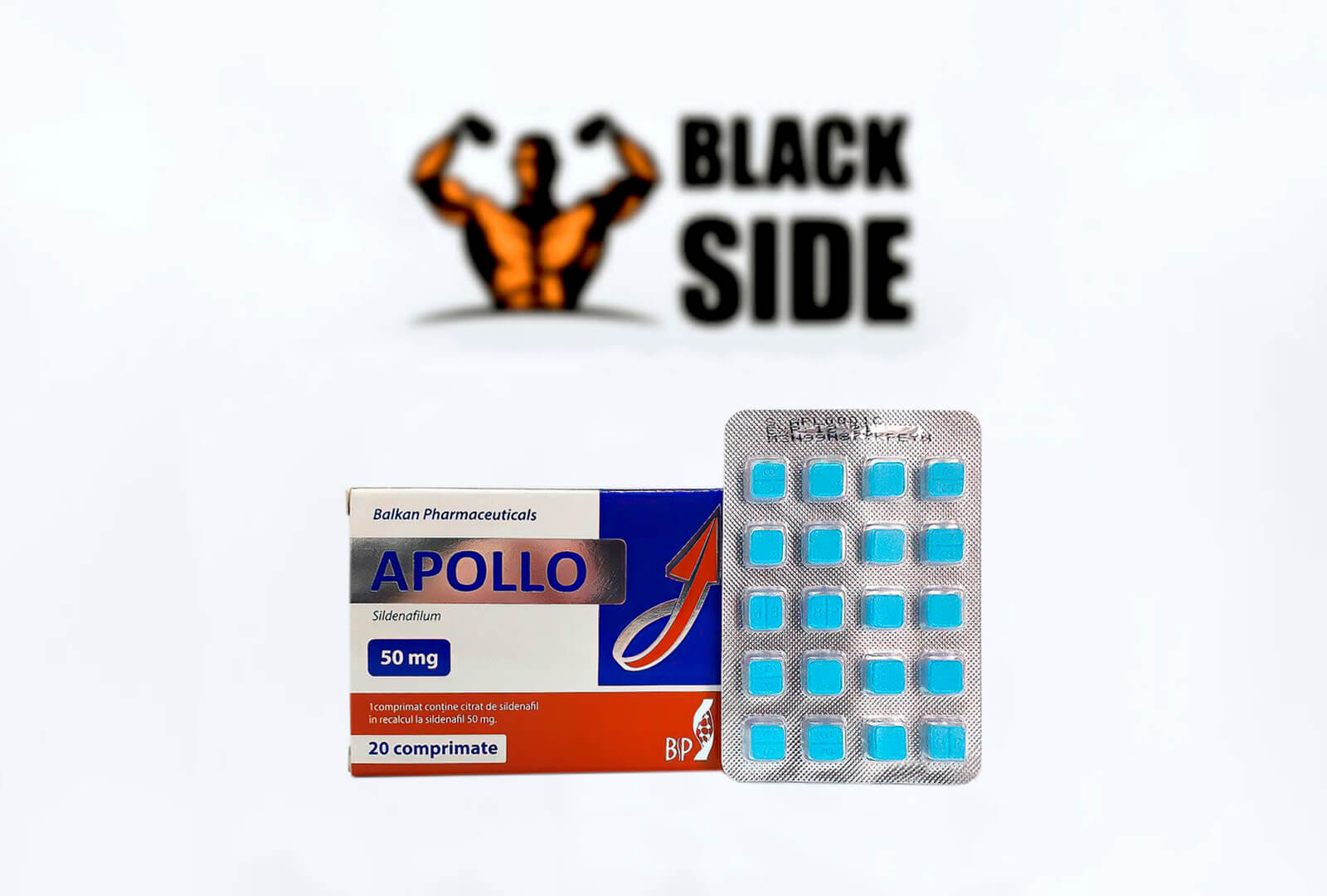 Apollo | 20 табл - 50 мг/табл | Виагра Balkan Pharmaceuticals - Black Side