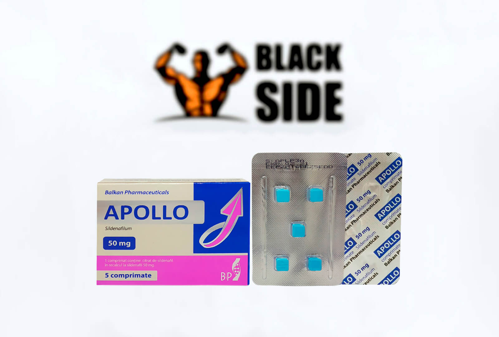 Apollo Виагра Balkan Pharmaceuticals | 5 табл - 50 мг/табл - Black Side