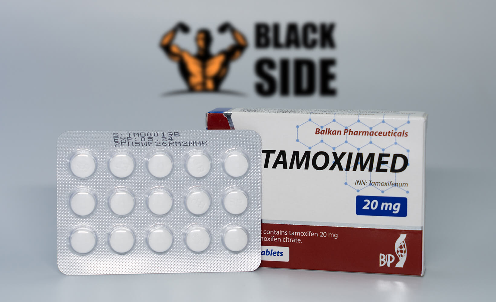 Tamoximed Тамоксифен Balkan Pharmaceuticals | 30 табл - 20 мг/табл - Black Side