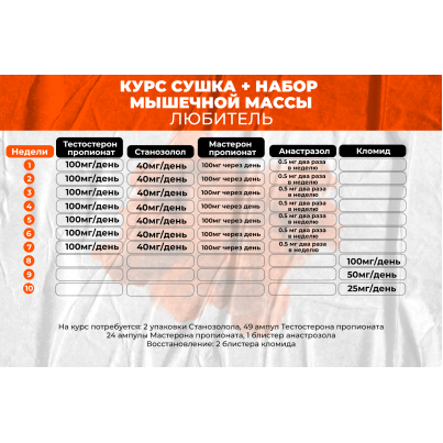 Курс сушка + набор мышечной массы Любитель