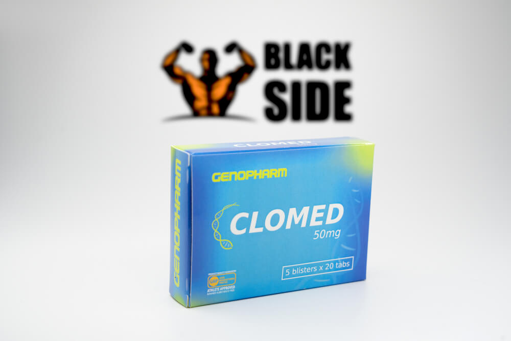Clomed Кломид Genopharm | 20 табл - 50 мг/табл - Black Side