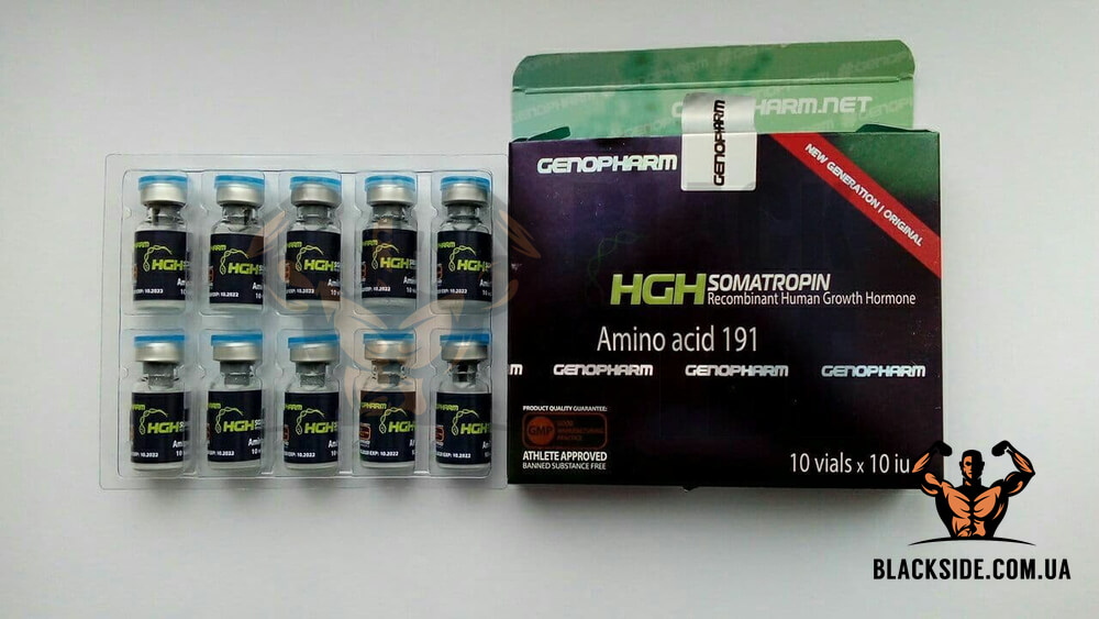 HGH Somatropin Гормон роста Genopharm 10x10iu - Black Side