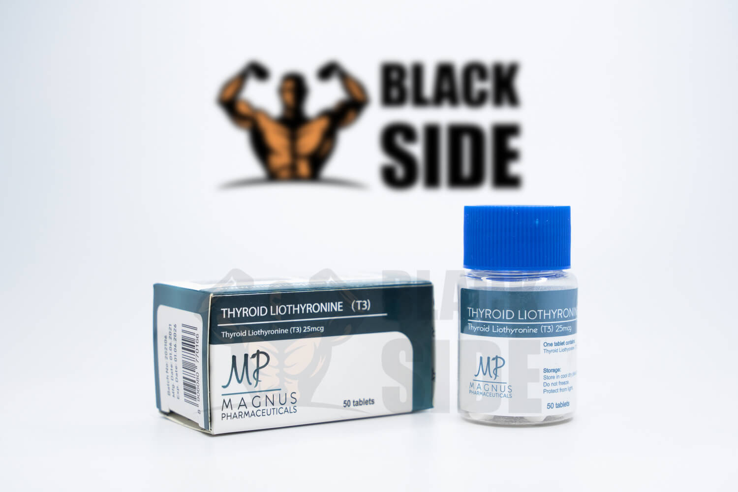 Thyroid Liothyronine Лиотиронин Magnus Pharmaceuticals | 50 табл - 25 mcg - Black Side