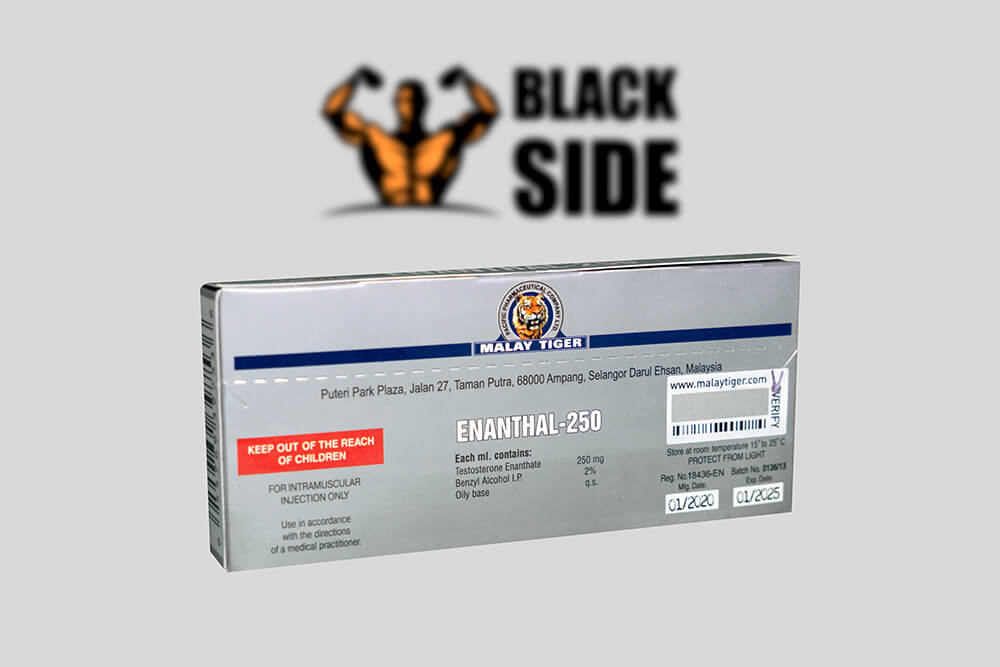 Enanthal-250 Тестостерон Энантат Malay Tiger | 1 ампула/мл - 250 мг/мл - Black Side