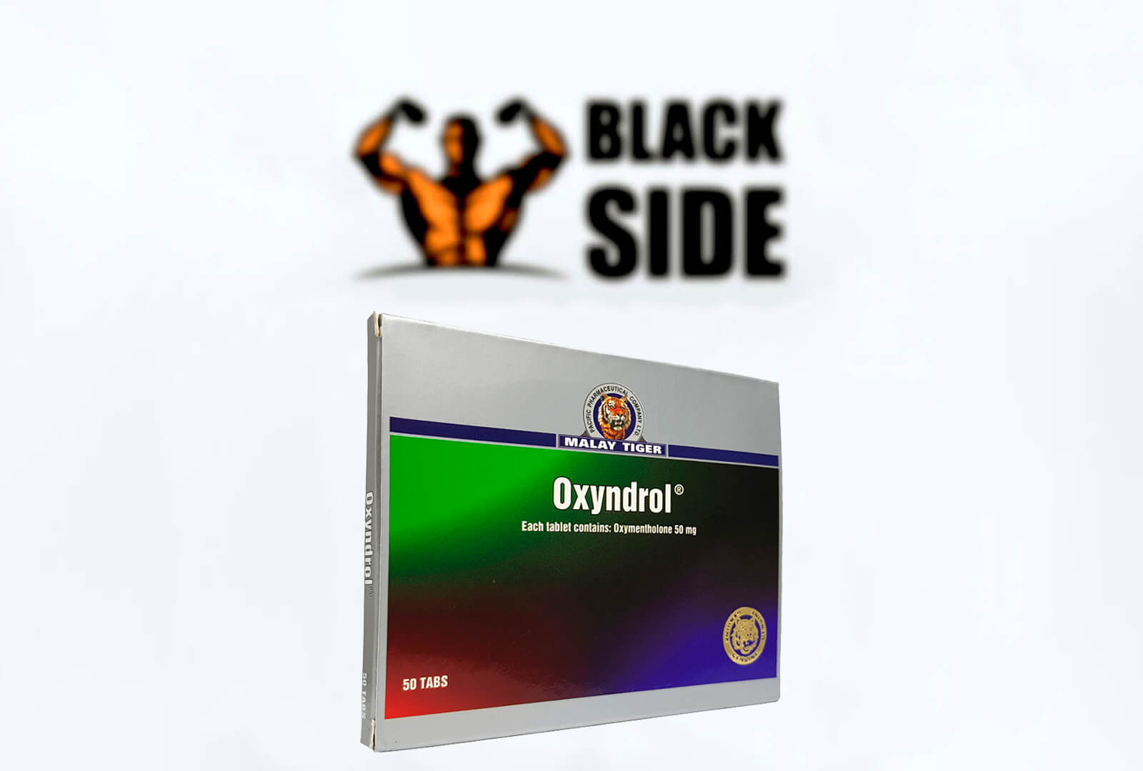 Oxyndrol Оксиметолон Malay Tiger | 50 табл - 50 мг/табл - Black Side
