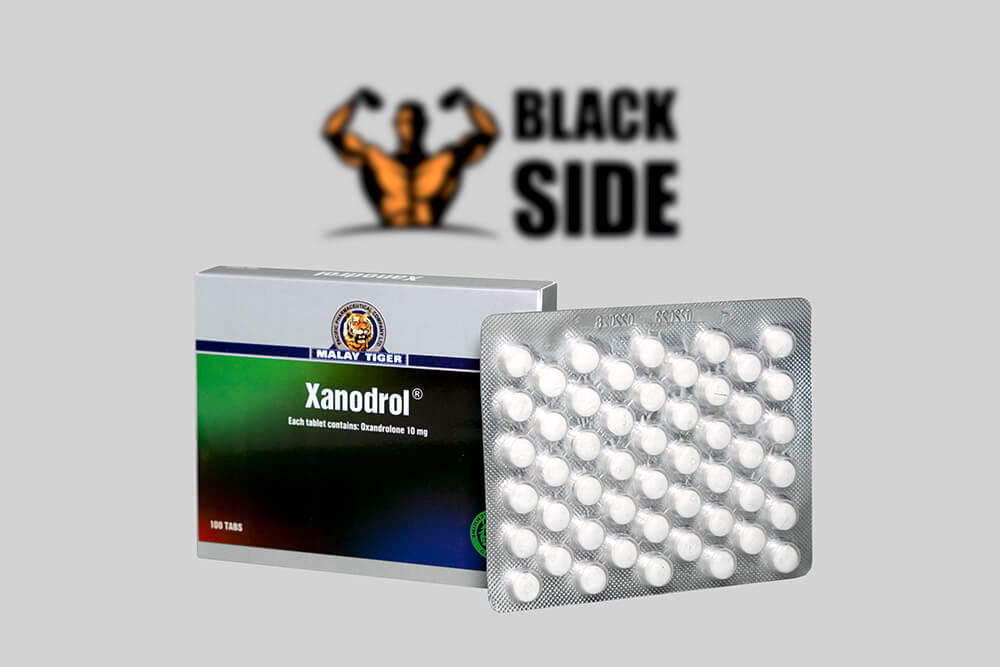 Xanodrol Оксандролон Malay Tiger | 100 табл - 10 мг/табл - Black Side
