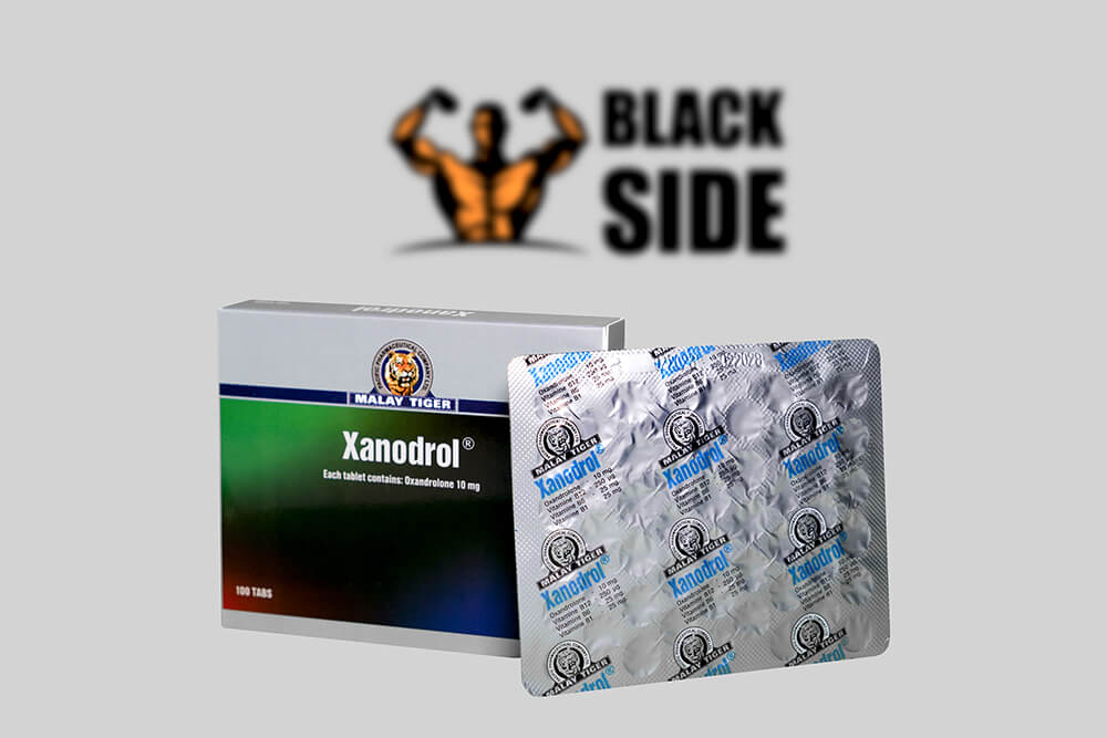 Xanodrol Оксандролон Malay Tiger | 100 табл - 10 мг/табл - Black Side
