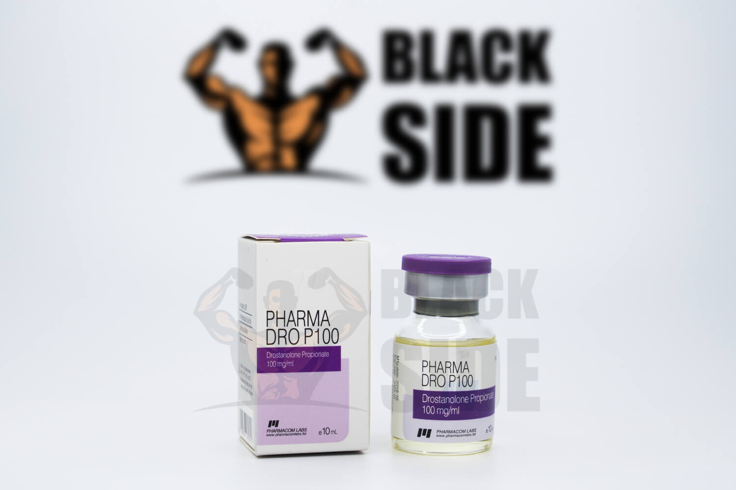 Pharma Dro P100 Дростанолон Пропионат Pharmacom Labs | 10 мл/флакон - 100 мг/мл - Black Side