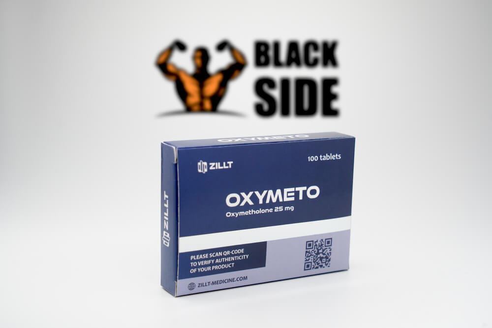 Oxymeto Оксиметолон Zillt Medicine | 100 таб - 25 мг/табл - Black Side
