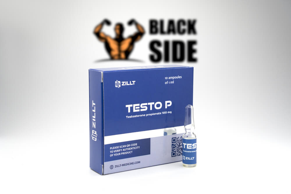Testo P Тестостерон Пропионат Zillt Medicine | 1 ампула/мл - 100 мг/мл - Black Side